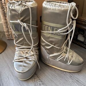 Moon Boot Metallic Taupe/Silver Winter Boots
